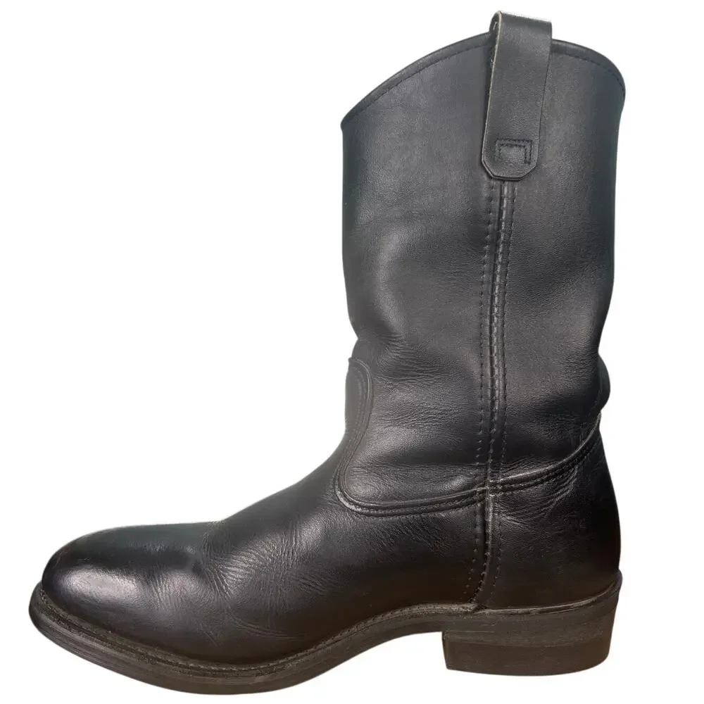 Vintage Red Wing 1094 Pecos Black Safety Toe Western Work Boots Size US 10 EE